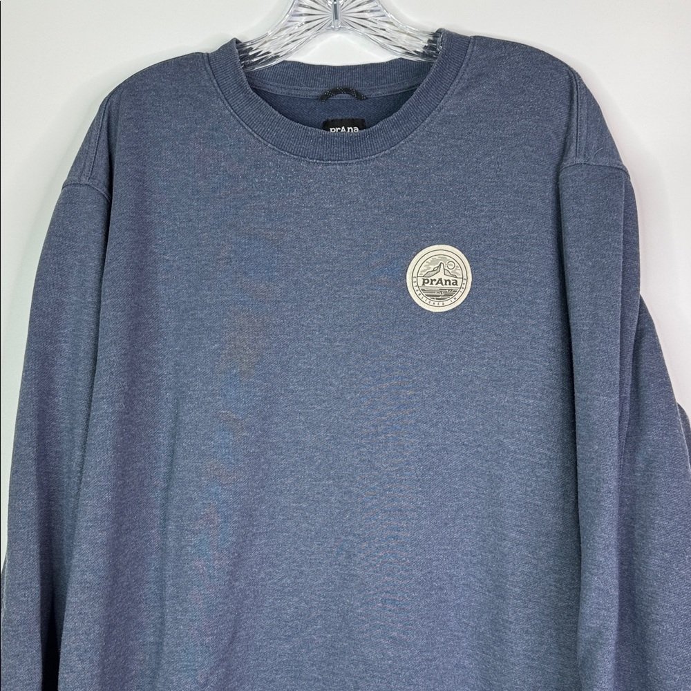 Prana Patch Pullover Crewneck Blue Sweatshirt Siz… - image 2